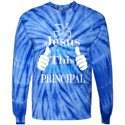 Jesus Loves This Awesome Principal Cute Religious Christian Funny Gift Tie-Dye Long Sleeve Shirt