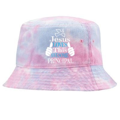 Jesus Loves This Awesome Principal Cute Religious Christian Funny Gift Tie-Dyed Bucket Hat