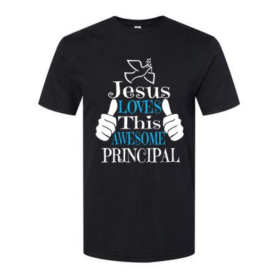 Jesus Loves This Awesome Principal Cute Religious Christian Funny Gift Softstyle CVC T-Shirt