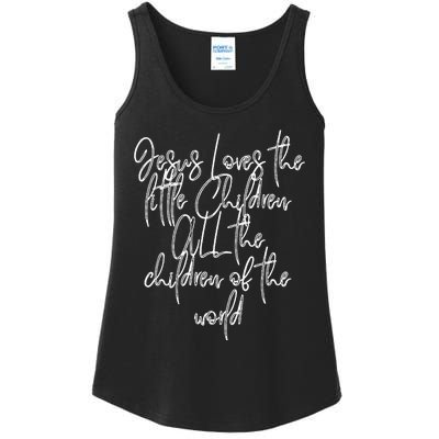 Jesus Loves The Little Children Kids Song Lyrics Ladies Essential Tank