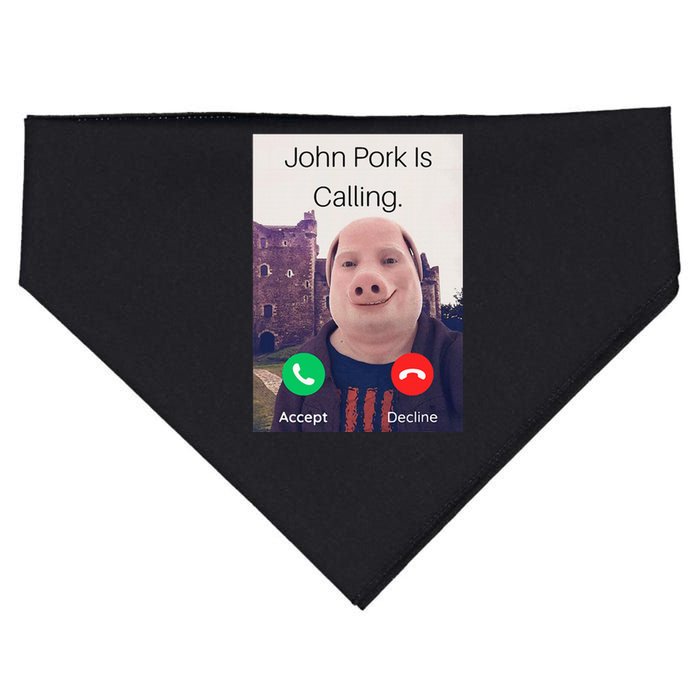 John Pork Is Calling Fuuny Answer Call Phone  USA-Made Doggie Bandana