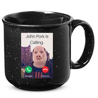 John Pork Is Calling Fuuny Answer Call Phone  15oz Campfire Ceramic Mug