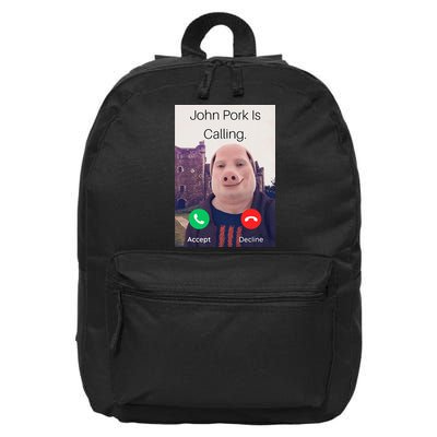John Pork Is Calling Fuuny Answer Call Phone  16 in Basic Backpack