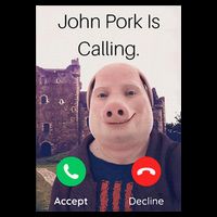 John Pork Is Calling Fuuny Answer Call Phone  16 in Basic Backpack
