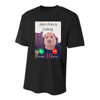 John Pork Is Calling Fuuny Answer Call Phone  Youth Performance Sprint T-Shirt