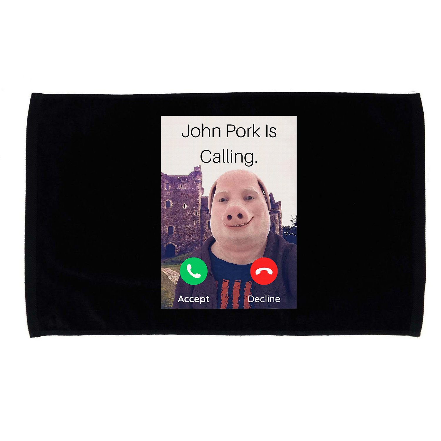 John Pork Is Calling Fuuny Answer Call Phone  Microfiber Hand Towel