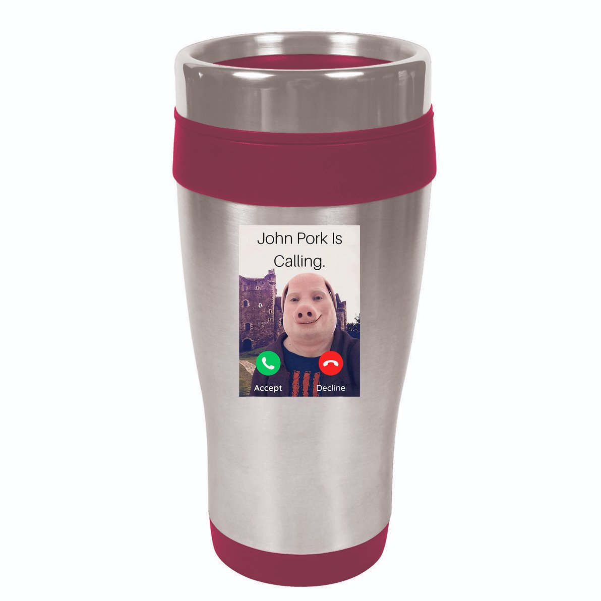 John Pork Is Calling Fuuny Answer Call Phone  16oz Travel Tumbler