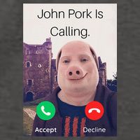 John Pork Is Calling Fuuny Answer Call Phone  Vector Backpack
