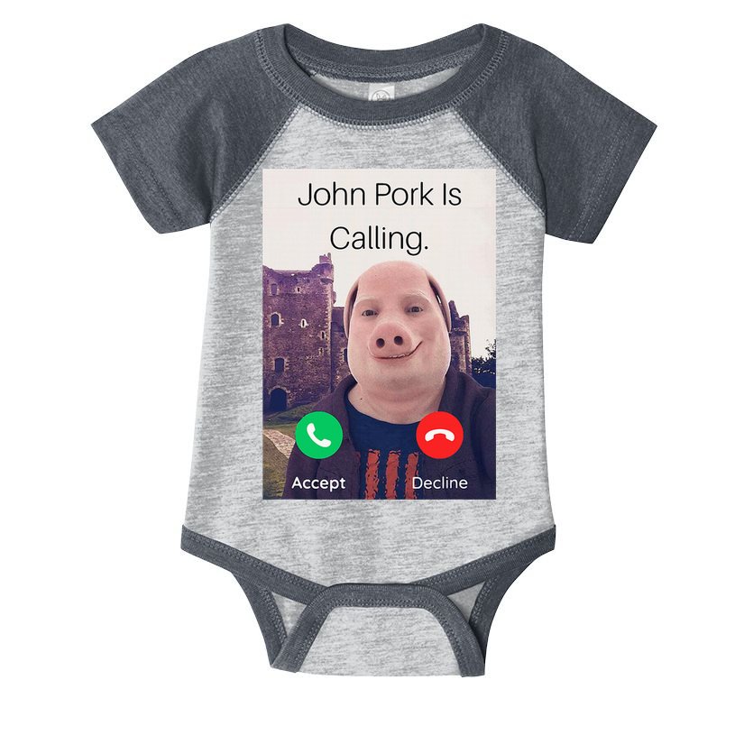 John Pork Is Calling Fuuny Answer Call Phone  Infant Baby Jersey Bodysuit