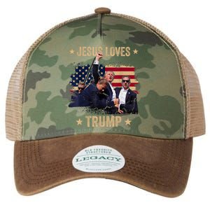 Jesus Loves Trump 2024 Donald Trump Rally 2024 Fist Legacy Tie Dye Trucker Hat