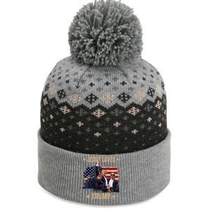 Jesus Loves Trump 2024 Donald Trump Rally 2024 Fist The Baniff Cuffed Pom Beanie