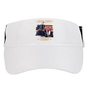 Jesus Loves Trump 2024 Donald Trump Rally 2024 Fist Adult Drive Performance Visor