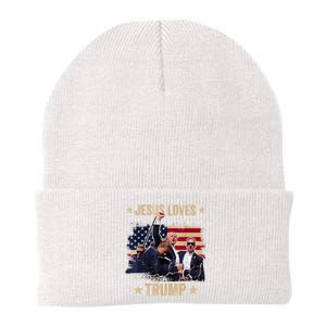 Jesus Loves Trump 2024 Donald Trump Rally 2024 Fist Knit Cap Winter Beanie