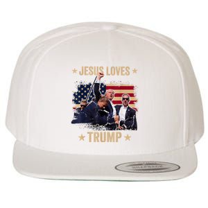 Jesus Loves Trump 2024 Donald Trump Rally 2024 Fist Wool Snapback Cap