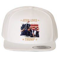 Jesus Loves Trump 2024 Donald Trump Rally 2024 Fist Wool Snapback Cap