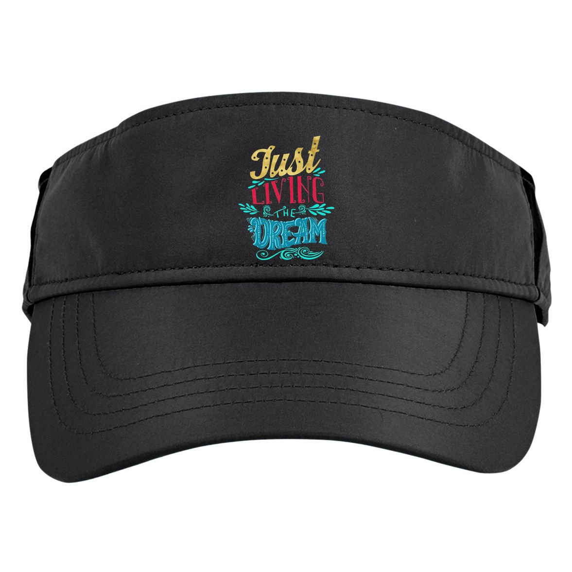 Just Living The Dream Modern Calligraphy Style Adult Drive Performance Visor