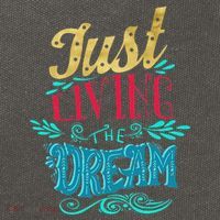 Just Living The Dream Modern Calligraphy Style Cotton Canvas Backpack