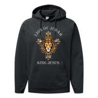 Jesus Lion The Lion Of Judah Revelations 5 Performance Fleece Hoodie