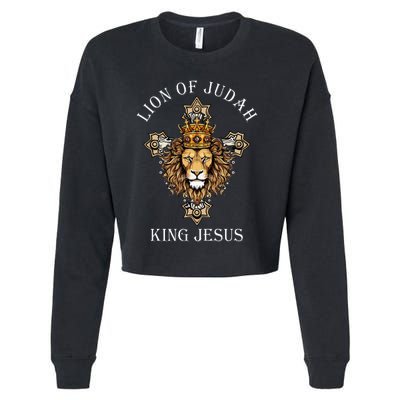 Jesus Lion The Lion Of Judah Revelations 5 Cropped Pullover Crew