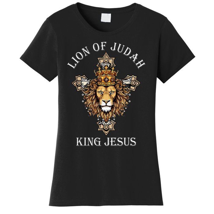 Jesus Lion The Lion Of Judah Revelations 5 Women's T-Shirt