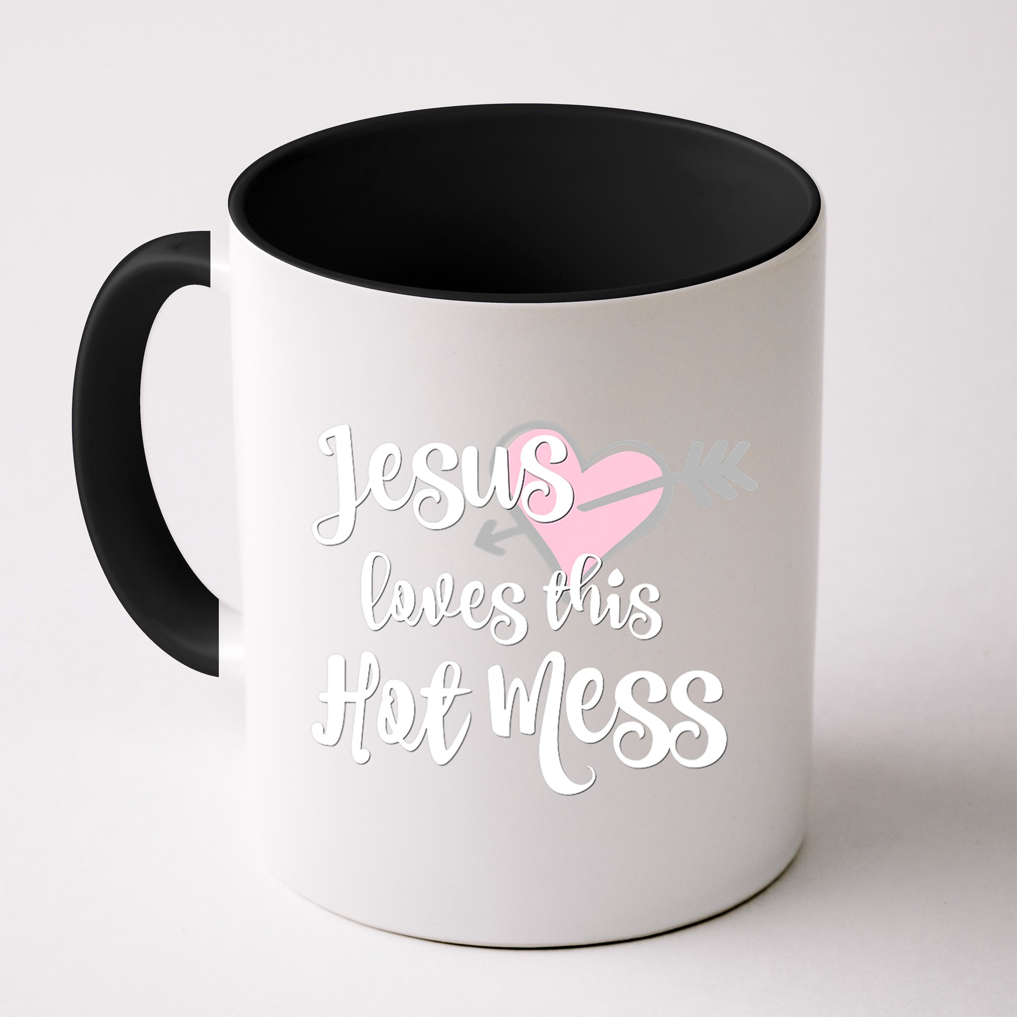 Jesus Loves This Hot Mess Funny Mug