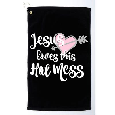 Jesus Loves This Hot Mess Funny Golf Towel