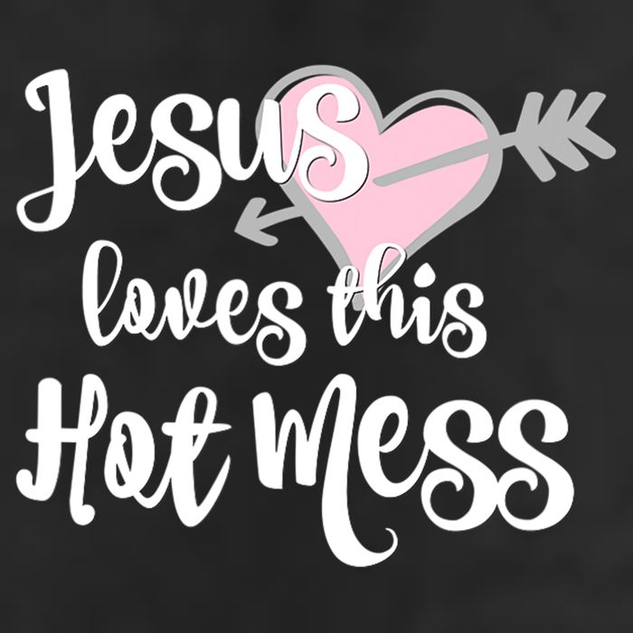Jesus Loves This Hot Mess Funny Golf Towel