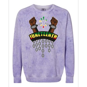 Juneteenth Locked Up Hands Freedom Colorblast Crewneck Sweatshirt