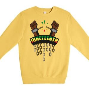 Juneteenth Locked Up Hands Freedom Premium Crewneck Sweatshirt