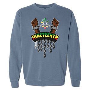 Juneteenth Locked Up Hands Freedom Garment-Dyed Sweatshirt