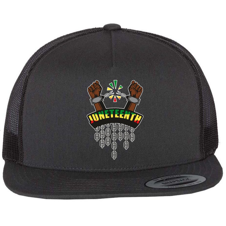 Juneteenth Locked Up Hands Freedom Flat Bill Trucker Hat