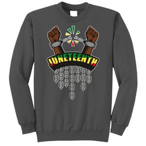 Juneteenth Locked Up Hands Freedom Tall Sweatshirt