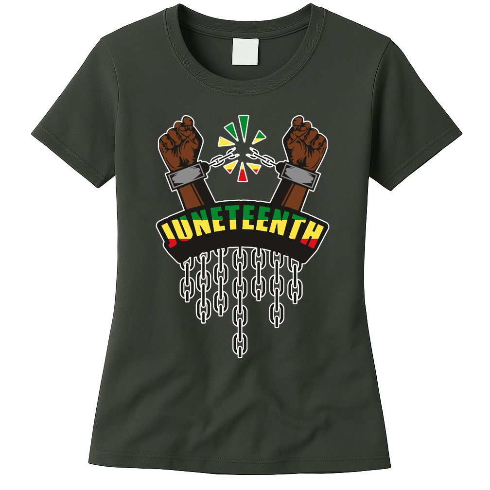 Juneteenth Locked Up Hands Freedom Womens T-Shirt