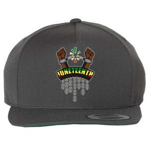 Juneteenth Locked Up Hands Freedom Wool Snapback Cap