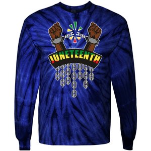 Juneteenth Locked Up Hands Freedom Tie-Dye Long Sleeve Shirt