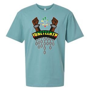 Juneteenth Locked Up Hands Freedom Sueded Cloud Jersey T-Shirt