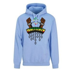 Juneteenth Locked Up Hands Freedom Unisex Surf Hoodie