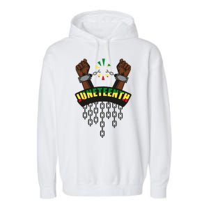 Juneteenth Locked Up Hands Freedom Garment-Dyed Fleece Hoodie