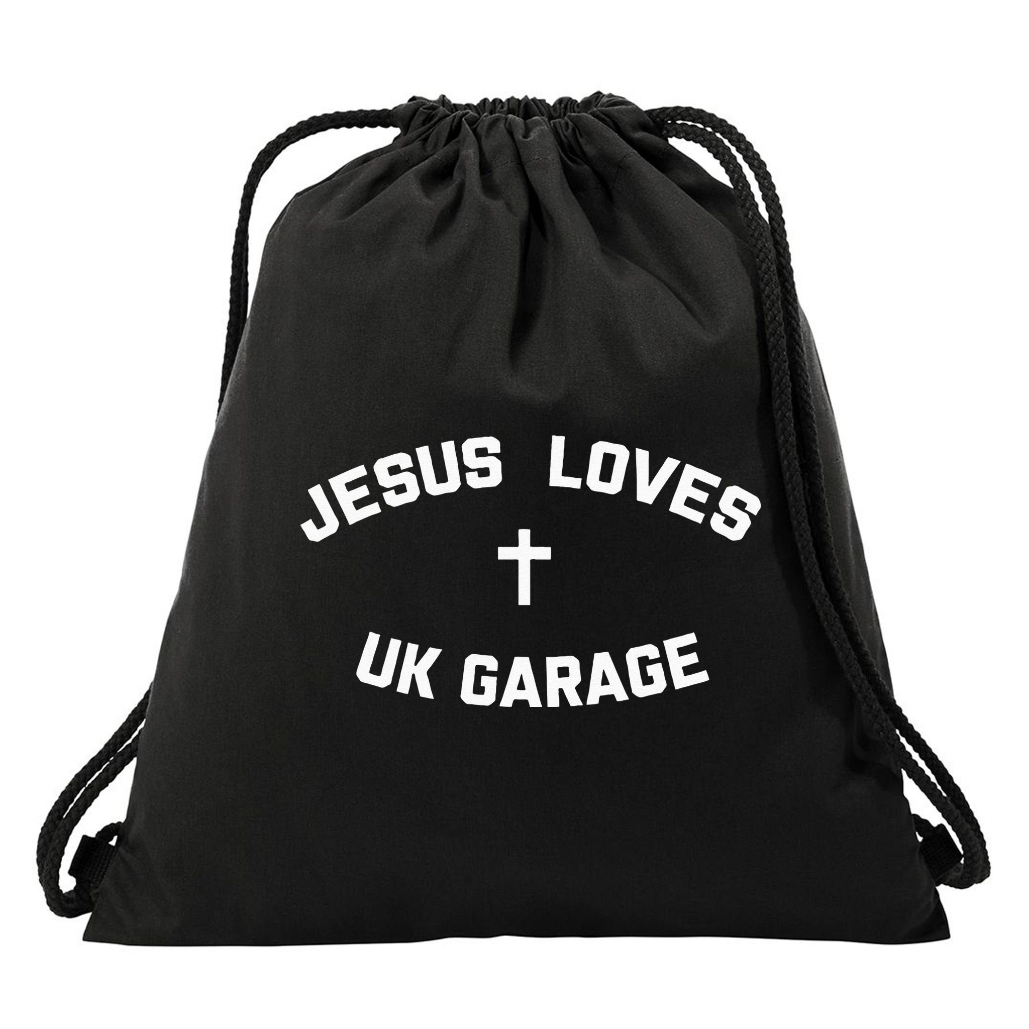 Jesus Loves UK Garage Drawstring Bag