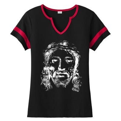 Jesus Lover Vintage Christianity Ladies Halftime Notch Neck Tee