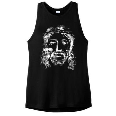 Jesus Lover Vintage Christianity Ladies PosiCharge Tri-Blend Wicking Tank