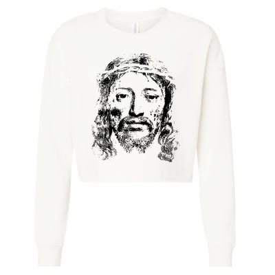 Jesus Lover Vintage Christianity Cropped Pullover Crew