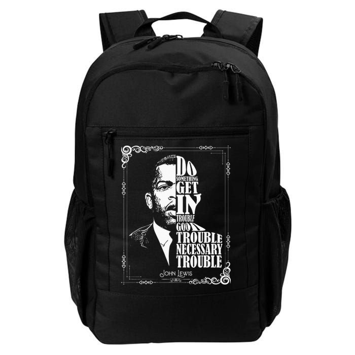 John Lewis Vintage Tee Get in Good Necessary Trouble Daily Commute Backpack