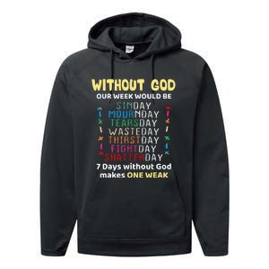 Jesus lover Without God Our Week Would Be Sinday easter day Performance Fleece Hoodie