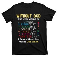 Jesus lover Without God Our Week Would Be Sinday easter day T-Shirt