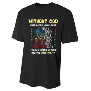 Jesus lover Without God Our Week Would Be Sinday easter day Performance Sprint T-Shirt