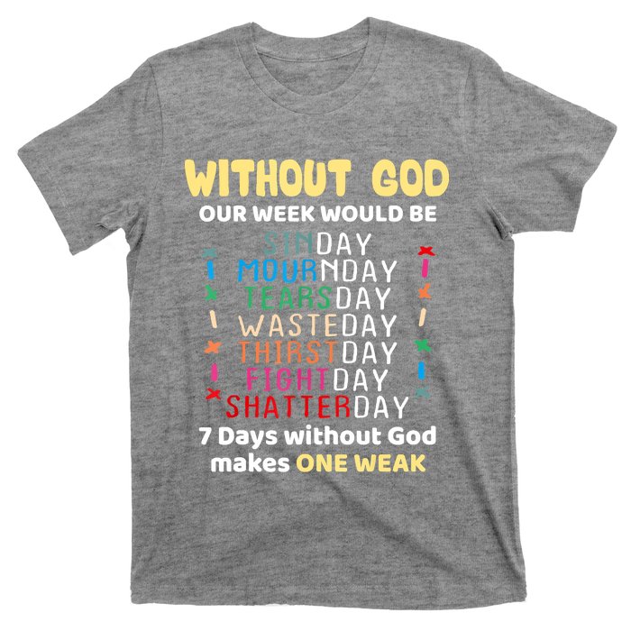 Jesus Lover Without God Our Week Would Be Sinday Easter Day T-Shirt