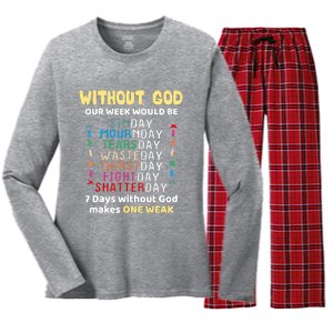 Jesus Lover Without God Our Week Would Be Sinday Easter Day Women's Long Sleeve Flannel Pajama Set 