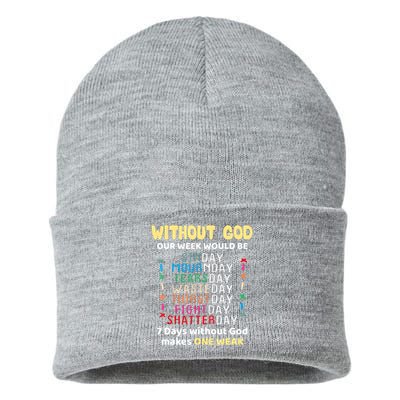 Jesus Lover Without God Our Week Would Be Sinday Easter Day Sustainable Knit Beanie