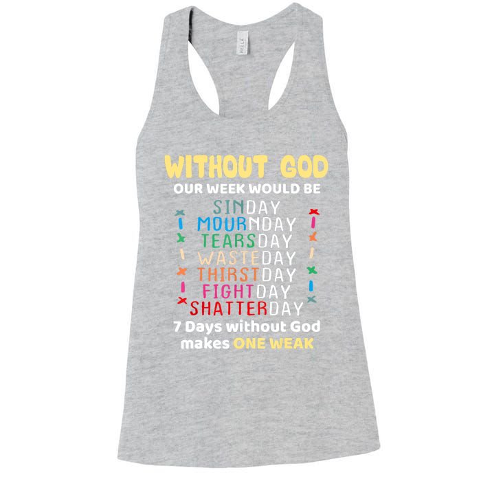 Jesus Lover Without God Our Week Would Be Sinday Easter Day Women's Racerback Tank